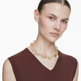 Gema necklace Mixed cuts, Multicolored, Gold-tone plated